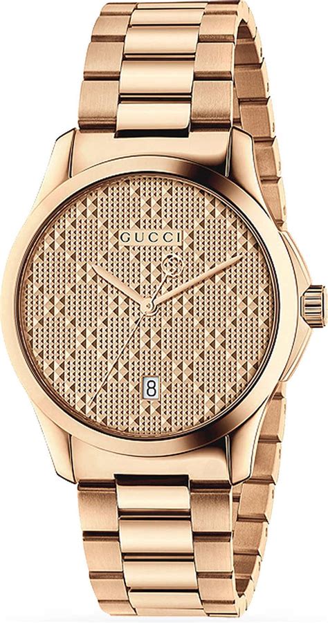 mens rose gold gucci watch